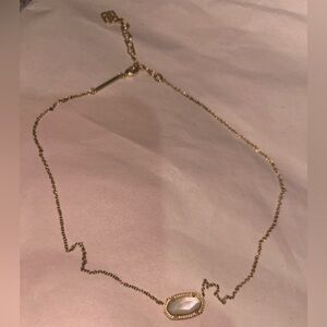 Kendra Scott Gold and White Stone Necklace